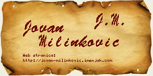Jovan Milinković vizit kartica